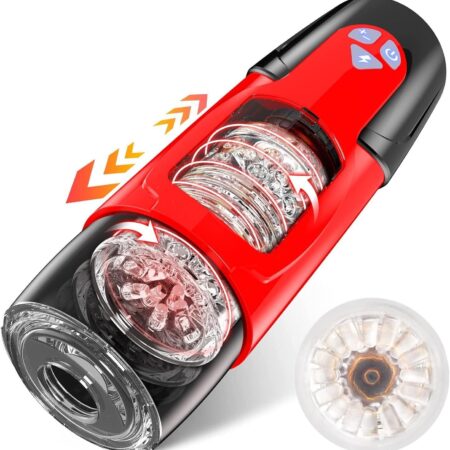Upgraded Automatic Thrusting Rotating Male Masturbator with Dual Motors - 18 Patterns of 360° Sensation - 100% Discreet Shipping by Raju Online Service