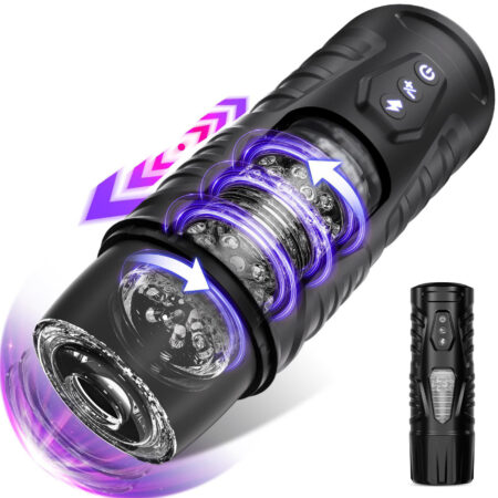 Premium Automatic Male Masturbator Cup - Thrusting & Rotating 3D Realistic Stroker - Hands-Free Vibration Adult Sex Toy for Men India