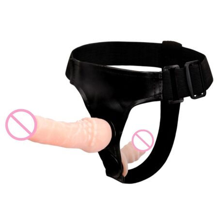 Premium Realistic Double Head Strap-on Dildo for Couples - Ultra Soft Body-Safe Silicone Dual Ended Wearable Toy - Best Adult Wellness Product India