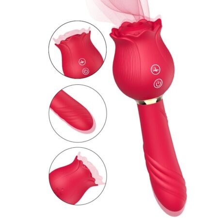 Premium Rose Shaped Sucking Vibrator for Women - 10 Frequency Clitoris Stimulator - Waterproof USB Rechargeable Adult Sex Toys for Couples in India